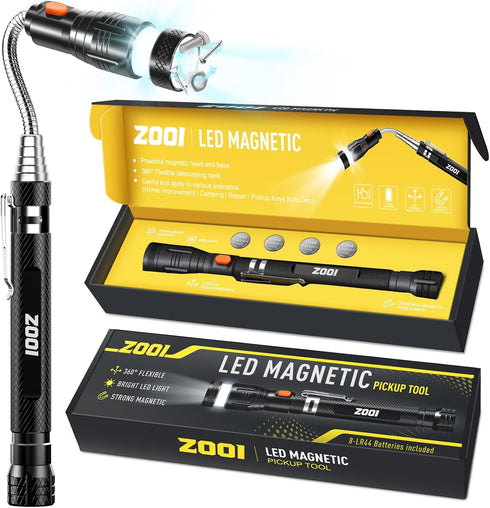 ZOOI Stocking Stuffers for Men, Christmas Gifts for Dad, Him, Husband, Telescoping Magnetic Pickup Tools, Cool Gadgets
