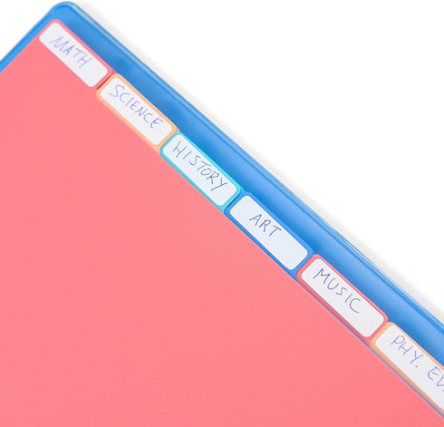 Yoobi 1/2 Inch Multicolor Binder & 8-Tab Divider Set - 4-Pack of 3-Ring Binders with 2 Pockets for School