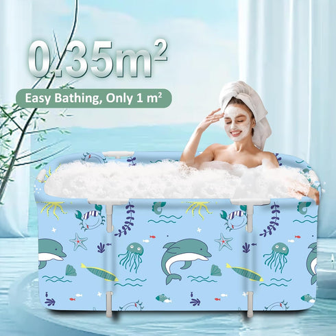 45inch) STARBRILLIANT Portable Foldable Bathtub,Soaking Standing Bath Tub for Shower Stall, Easy to Assemble