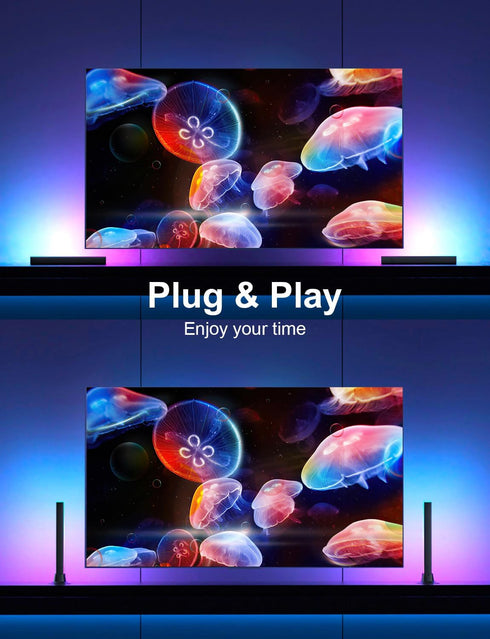 RGB Light Bar, LED Light Bar, APP Control USB Powered, Color Changing TV Backlight Music Sync Ambient Lighting for Room