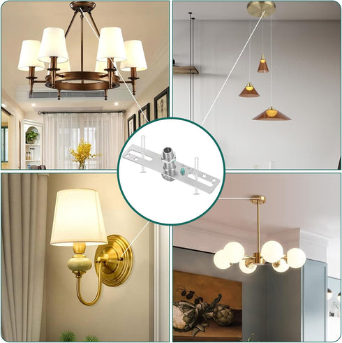 Skrfren 3 Pack 4 Inch Set Ceiling Light Fixture Mounting Bracket Kit, Light Crossbar Mounting Bracket Universal Lamp