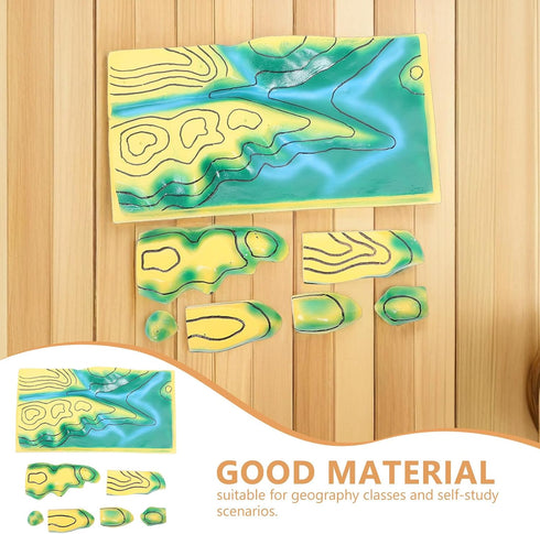 Kisangel Geography Teaching Aids: Plastic Topographic Map for Geography Education - Contours Line Model for Classroom