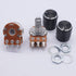 Taiss 5pcs 50K Ohm Potentiometers, Volume Control, 6 Pins Split Shaft Rotary Linear Dual Taper