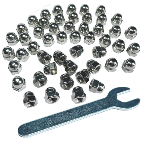 ZDingTech 50pcs 1/4-20 Nuts,1/4-20 nut,304 Steel,hardware18-8,Bright Acorn Cap Cap Nuts,Acorn Hex Dome Head Dome