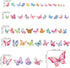 decalmile Pink Butterfly Wall Stickers Colorful Watercolor Butterflies Wall Decals Baby Nursery Bedroom Girls Room Home