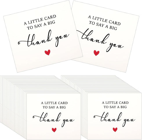 Styquenzer 50 Pcs Mini Thank You Cards, Blank Thank-You Cards Thank You Notes