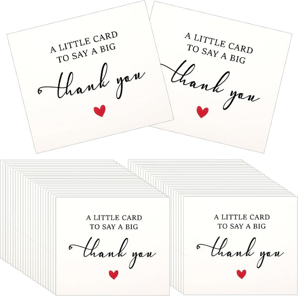 Styquenzer 50 Pcs Mini Thank You Cards, Blank Thank-You Cards Thank You Notes