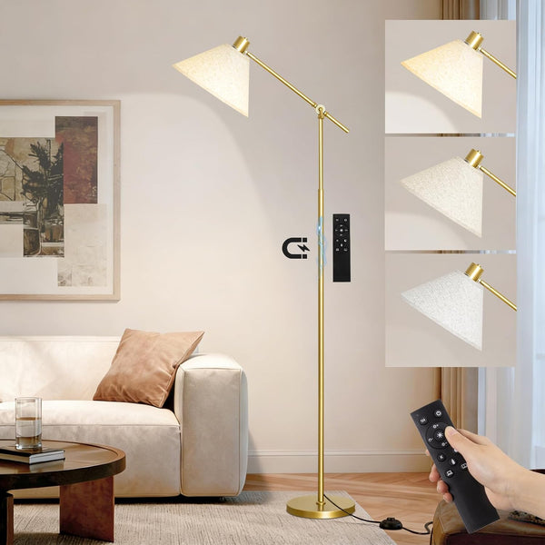Remote Floor Lamp for Living Room and Bedroom - Modern Tall Standing