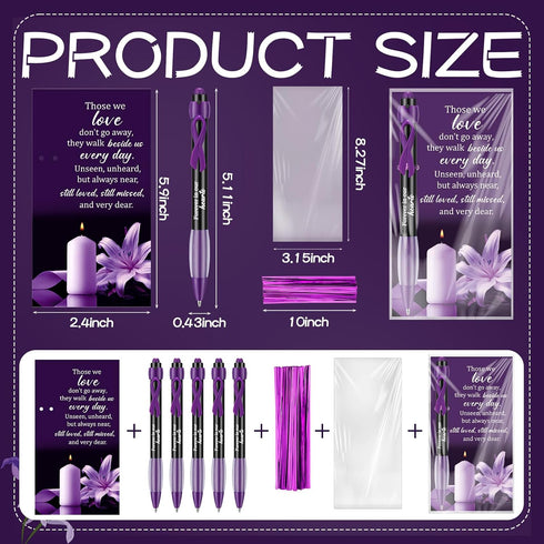 Sayglossy 120 Set Set-120 200 100 Memorial Funeral Favor for Guest Thank You Funeral Ballpoints and Prayer Cards, Opp