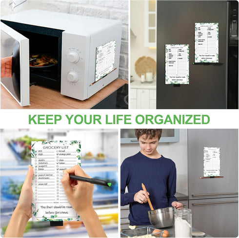 Joyberg 2 PCS Magnetic Grocery List Pads for Fridge, 4.5x7.5 Inches, 60 Pages Per Notepad
