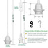 16Ft E26/E27 Bulb 2 Pack, Plug in Pendant Light Socket Kit - Hanging Light Lantern Cord Lamp Kit, Socket Extension Cord
