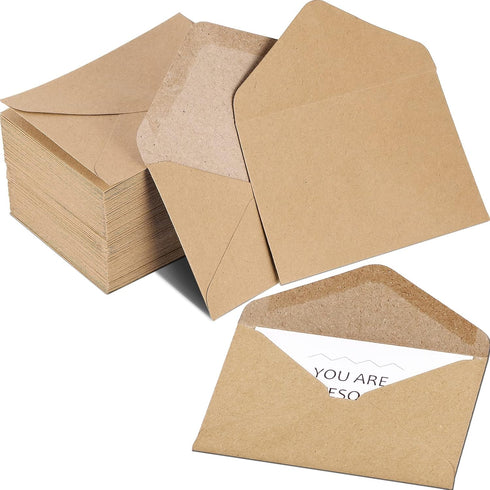 Gift Cards Envelopes Mini Brown Kraft for Small Gift Cards, Invitations, Business Notes (800 Pieces)