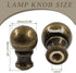 Biaungdo 2 3/8 Inch 1/4-27 Inch Pcs Solid Brass Lamp Finial Cap Knob with Dual-Thread Screw, Lamp Shade Screw Cap Top