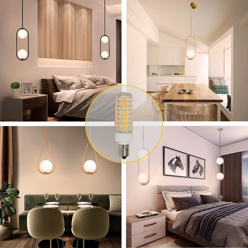 SeeU LED Light Bulb E12 High Lumen Corn Bulb, Warm White 7W Replacement for Chandelier Pendant Light