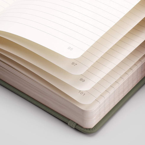 EMSHOI Lined Journal Notebook, 120gsm Thick Leather Journal with Sticky Notes, 256 Pages A5 Hardcover Green