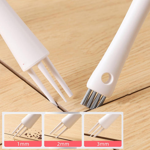 SHUNGXINYI 2-Piece Set: Household Gap Cleaning Dual-Head Door Window Track Cleaner + White Stiff Bristle Grout Brush