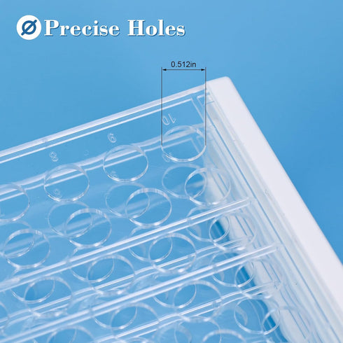 Omawrf 50 13mm Plastic Test Tube Rack, Holes Lab Rack Holder for Tubes, Detachable, Transparent
