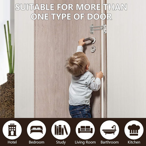 WellMade 4 Pack,Door Swing Bar Door Lock Latch Security Latch for Kids Safety and Home Security, Reinforcement Door