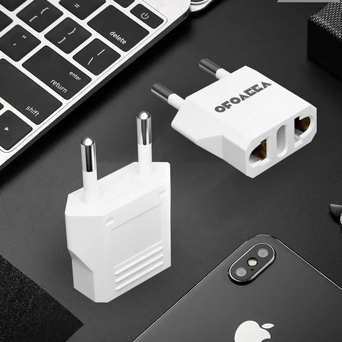 European Plug Adapter, Type F Plug Adapter for Travel from America to France Germany, 4-Pack