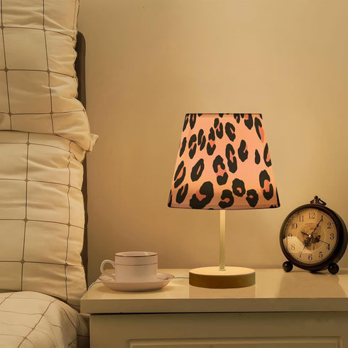 3 ALAZA Bedside Lamp Leopard Print Cheetah Pink Table Lamp for Bedroom Desk Lamp with USB Port LED Nightstand Color