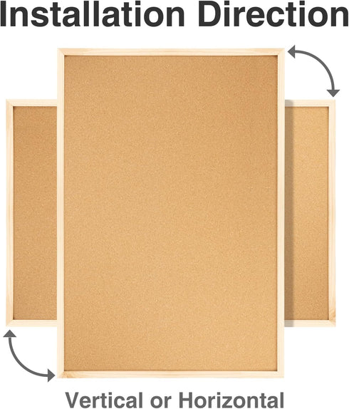 OWLKELA 24'' x 36'' Cork Board Bulletin Board, Wooden Framed Corkboard, Decorative Hanging Pin Board
