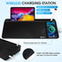 Varhomax Black Glass Desk Whiteboard with Wireless Charger, Desktop Dry Erase Board, Memo Notepad for Home Office