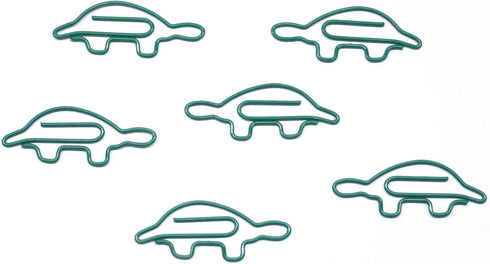 Turtle Shaped Paper Clips Great for Paper Clip Collectors or Office Gift - Comes in Round Tin with Lid and Gift Box (100 Count Green) by Butler in the Home