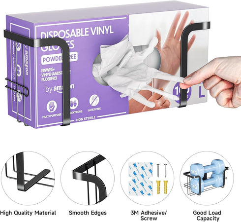 Wall Mount Glove Holder, Durable Metal Glove Box Dispenser, Organizer for Rubber Latex Gloves