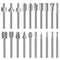 Wood Carving Bits Engraving Router Bit, 20pcs HSS Rotary Burr Set for DIY Woodworking & Carving