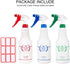 Plastic Spray Bottle 3 Pack, 24 Oz, Heavy Duty All-Purpose Leak Proof Mist Water Bottles with Adjustable Nozzle