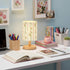 VIHOSE Pink Floral Kids Table Lamp for Bedroom Kids Bedside Lamp with Linen Wooden Nightstand Cartoon Nursery Lampshade