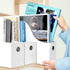 Dunwell White Magazine File Holder (2 Pack), Sturdy Cardboard Vertical File Folder Holder for Desk, Office, Classroom