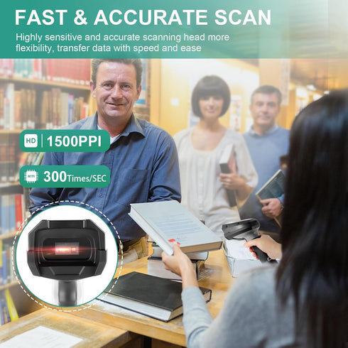 onewscan 1D 2D&PDF417 640 480 CMOS Handheld Barcode Scanner, QR Code Scanner USB Wired Data Matrix x Image Automatic