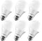 LUXRITE A19 LED Bulb, 60W Equivalent, 6 Pack, 3500K Natural White, 800 Lumens, Dimmable, E26 Medium Base