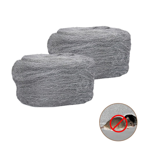 Steel Wool Mice Control - 2 Pcs 2.36"×9.84Ft for Wall Hole/Gap Filler, Keep Animals Away from Cracks and Vents