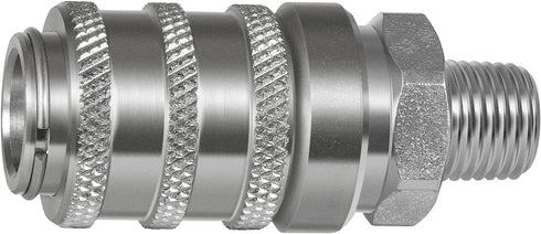 Deargooday PD243 1/8" 1/4"-18 2.26" Series PD Steel Test Port and Diagnostic Equipment Quick Connect Coupler with Male