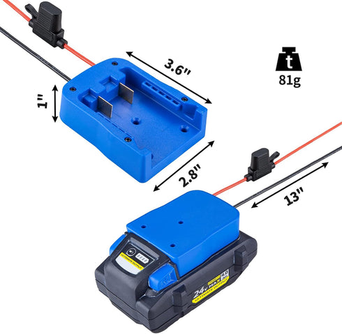 Power Wheel Adapter for Kobalt 24V Max Battery with Fuse & Wire Terminals, Connector for RC Car, DIY