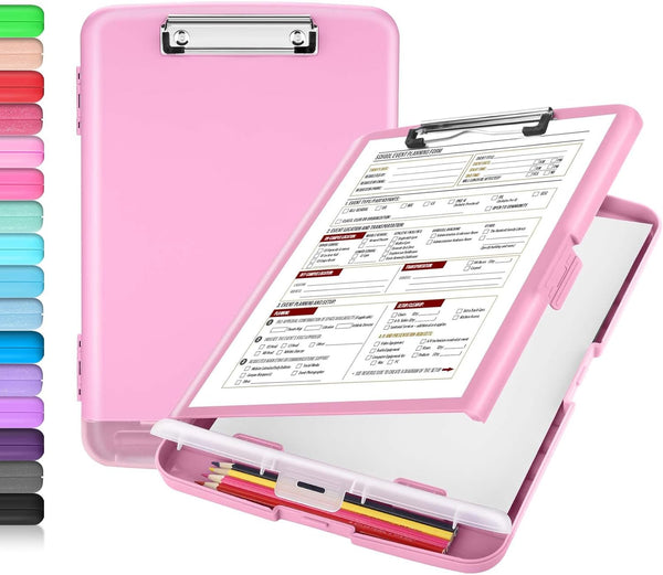 Sooez Clipboard with Storage, High Capacity Nursing Clipboards, Heavy Duty Plastic Storage Clipboard, A4 Letter Size
