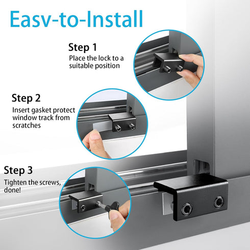 Locks,4 Pack ZRFCXE Window Sliding Window Locks with Key for Vertical & Horizontal Sliding Windows Doors,Easv