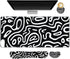 Large Gaming Mouse Pad Set: 4 in 1 Extended Desk Mat with Wrist Rest Pad, Non-Slip Protector for Home Office-Topographic