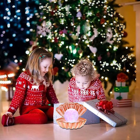 8 LKUA Shell Pearl Beach Themed Night Light, RGB Colors Changing Mood Shell Pearl Lamps, Bedside LED Clamshell Portable