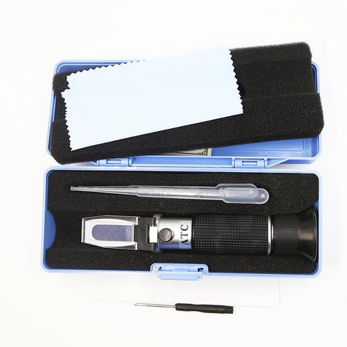 Brix Refractometer with Dual Scale - Specific Gravity & Brix, High Precision Handheld Refractometer Hydrometer with ATC