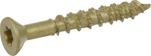 Power Pro Premium One Multi-Material Flat Head Screws, Epoxy Coated Steel, Bronze, #10 x 1-½ inches, Box of 15 Screws