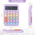 Mechanical Pushbutton Calculator, 12 Digit Large LCD Display, Big Buttons, Colorful Candy Calculator for Home