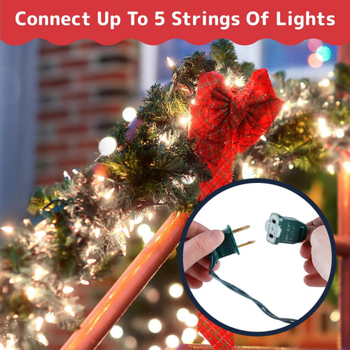 100 Count 20 PREXTEX Clear Christmas Lights - ft Ultra Bright String Lights with Green Wire for Indoor and Outdoor Use