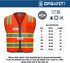 9 Pockets High Visibility Class 2 Safety Vest, Hi Vis with 2 Inch Reflective Strips for Men & Women Orange 3XL