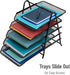 Mind Reader 5-Tier Paper Tray, Set of 2, Black Metal Mesh Desktop Organizer, File Storage, 11.75" L x 14" W x 14.5" H