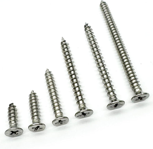 5 x 20mm Flat Head Phillips Drive Screws - Self Drilling 304 Stainless Steel Drywall Wood Screws (100Pcs)