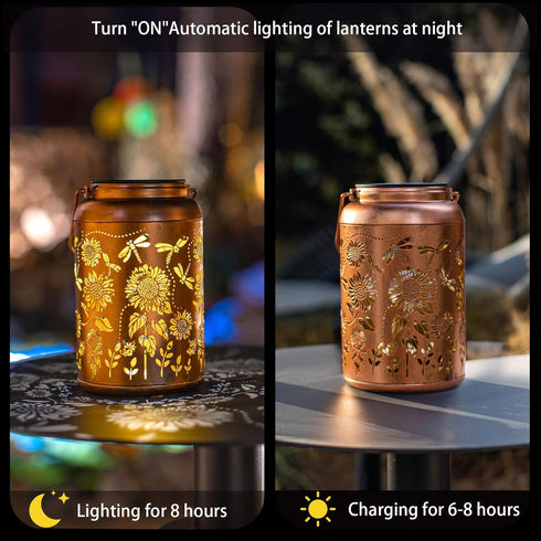 Summer Mothers Day Gifts for Mom Sunflower Solar Lanterns Outdoor Waterproof Hanging Solar Lights,Gifts for Women