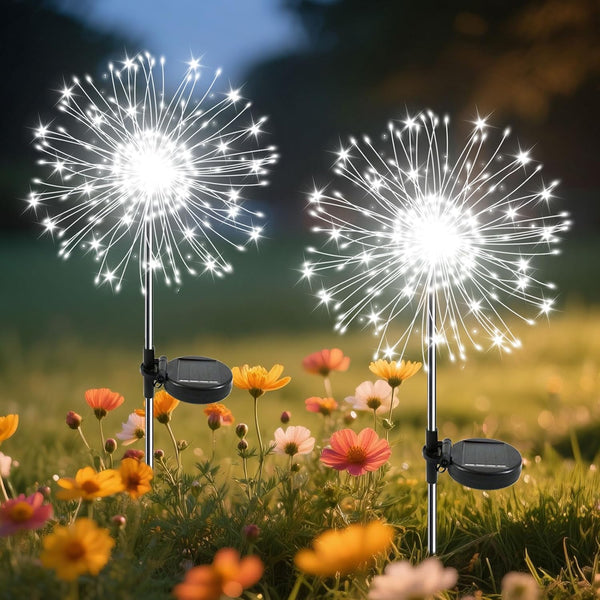 Garden Outdoor Lights, 2 Pack 120 LED Solar Garden Lights Fairy Lights